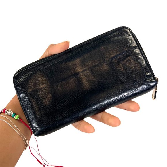 Authentic Chloe Wallet Long Lily Zip Around Black Leather Vintage Purse - Picture 3 of 12